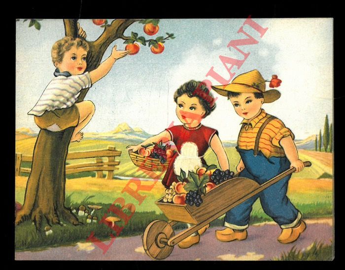 - - Bambini raccolgono frutta.