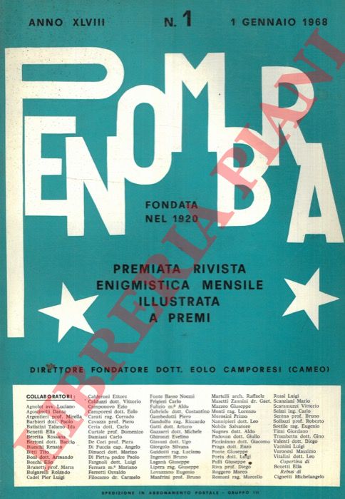- - Penombra. 1968. Premiata rivista enigmistica mensile illustrata.