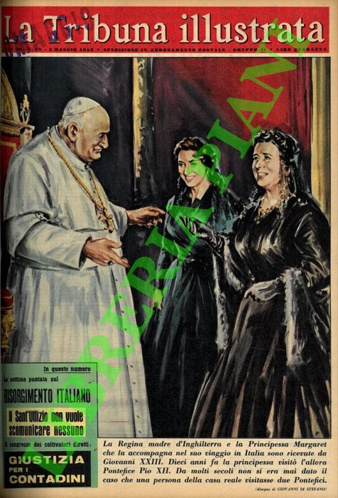 PISANI Vittorio - - La Regina madre d'Inghilterra e la Principessa Margaret che la accompagna nel suo viaggio in Italia sono ricevute da Giovanni XXIII. Dieci anni fa la principessa visit l'allora Pontefice Pio XII. Da molti secoli non si era mai dato il caso che una persona della casa reale visitasse due Pontefici.