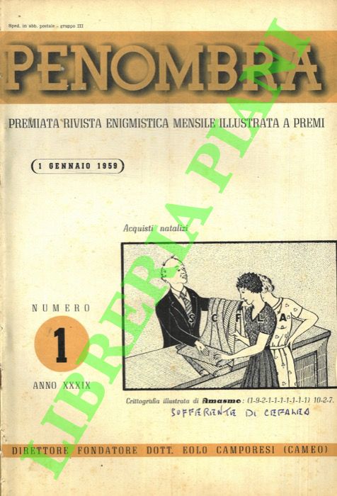 - - Penombra. 1959. Premiata rivista enigmistica mensile illustrata.
