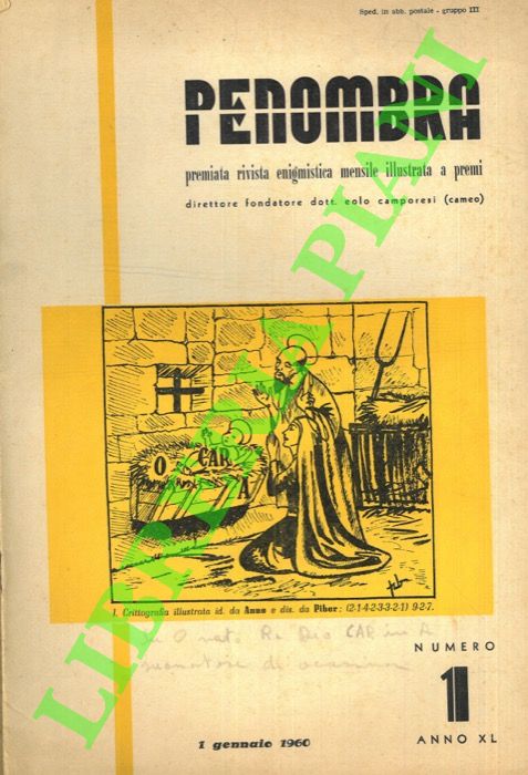 - - Penombra. 1960. Premiata rivista enigmistica mensile illustrata.