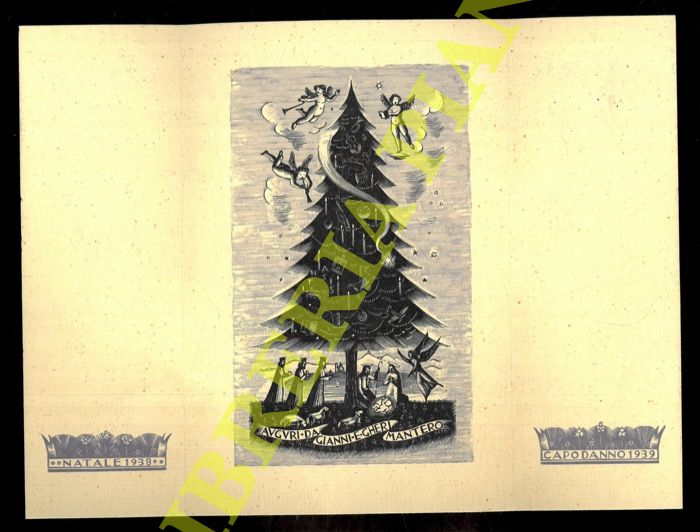 - - ZETTI Italo - Natale 1938. Capodsnno 1939.  Auguri da Gianni e Gheri Mantero