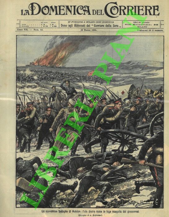 BELTRAME A. - - L'ala destra russa in fuga inseguita dai giapponesi, durante la battaglia di Mukden.