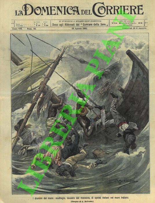 BELTRAME A. - - Naufragio, causato dal monsone, di operai italiani nel mare Indiano.