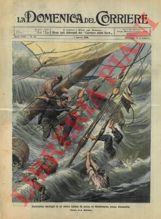 BELTRAME A. - - Veliero italiano naufraga nel Mediterraneo presso Alessandria.