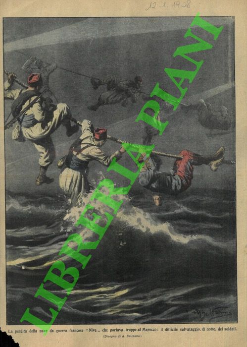 BELTRAME A. - - Perdita della nave da guerra francese Nive diretta in Marocco.