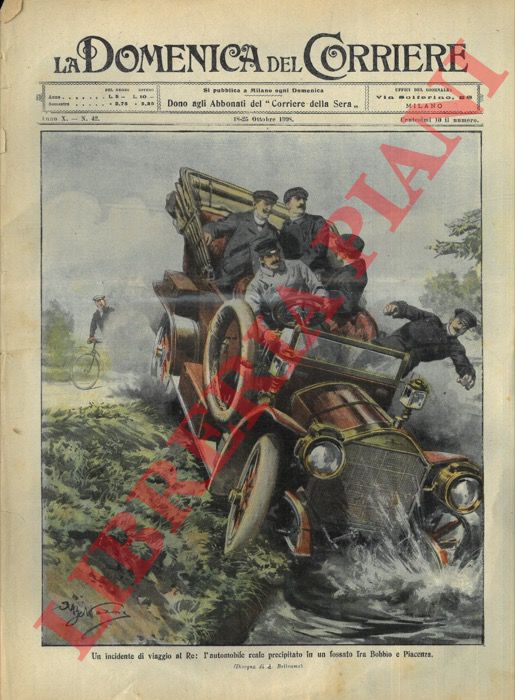 BELTRAME A. - - L'automobile reale precipita in un fossato fra Bobbio e Piacenza.