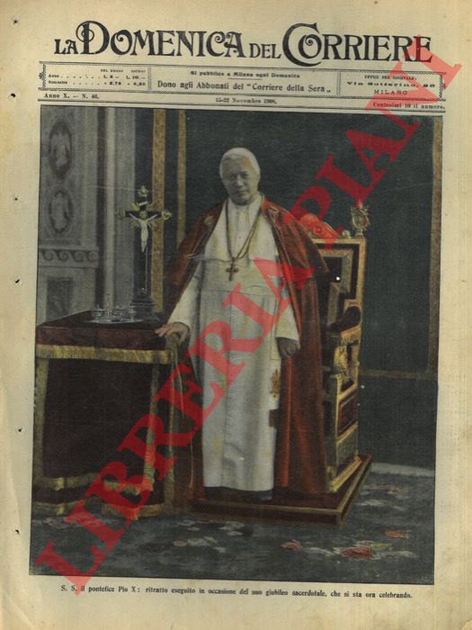 BELTRAME A. - - S.S. Pio X (ritratto eseguito in occasione del suo giubileo sacerdotale).