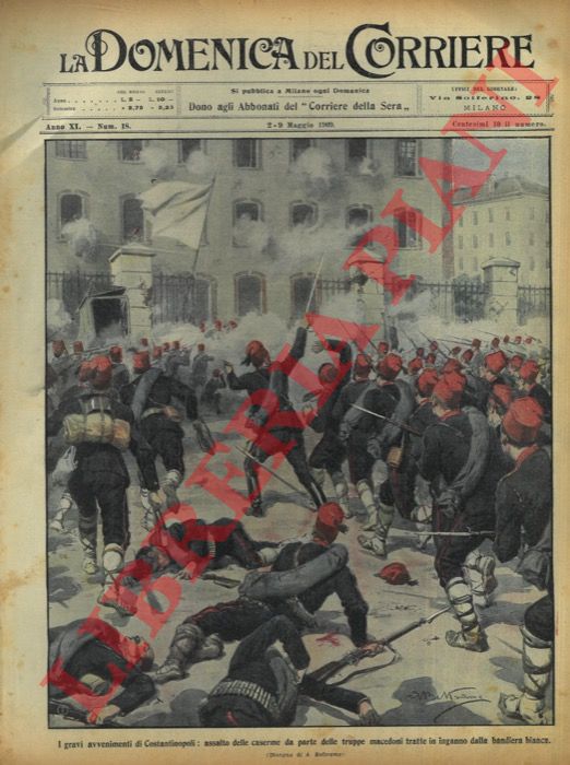 BELTRAME A. - - Assalto delle caserme da parte delle truppe macedoni tratte in inganno dalla bandiera bianca.