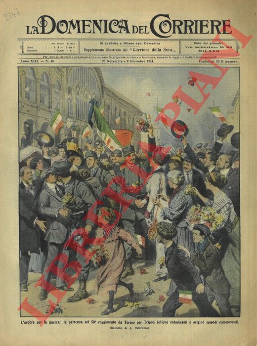 BELTRAME A. - - La partenza del 50 reggimento da Torino per Tripoli.