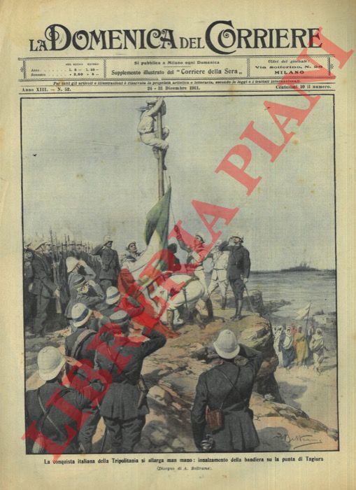 BELTRAME A. - - La nostra bandiera innalzata su la punta di Tagiura.