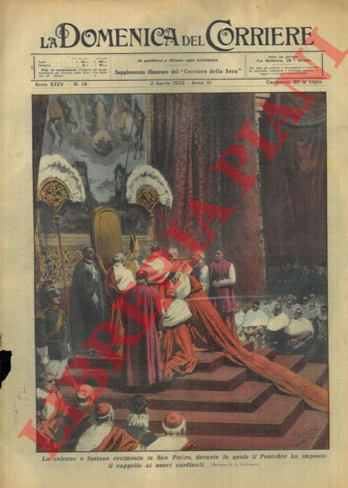 BELTRAME A. - - La solenne e fastosa cerimonia in San Pietro, durante la quale il Pontefice ha imposto il cappello ai nuovi cardinali.