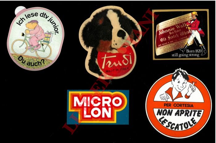 Adesivi vintage, anni '80 - - Adesivi pubblicitari vari.