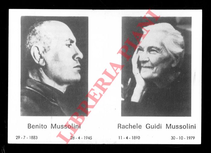 - - Santino mortuario. Benito Mussolini - Rachele Guidi Mussolini.