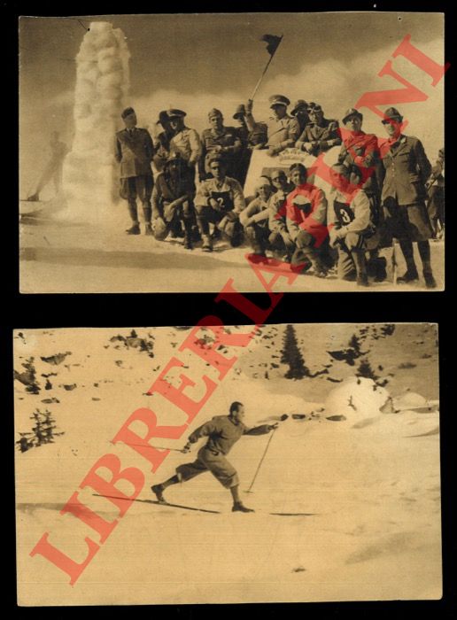 - - Neve ed esercito, alpini, sci. Gruppo dopo gara sciistica di fondo.