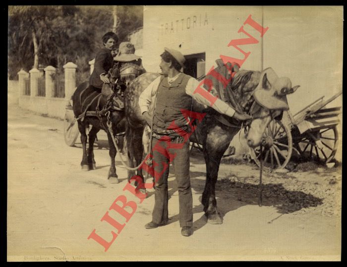 A. Noack. Genova - - Bordighera. Contadini a cavallo in strada.