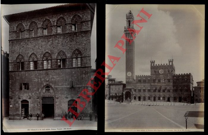 Alinari - - Siena : Palazzo Tolomei, Bandini Piccolomini, Grottanelli gi Pecci, della Signoria (ora Comunale), Loggia del Papa, dei Mercanti; Cattedrale, Battistero; Chiesa di S.Domenico, S. Caterina