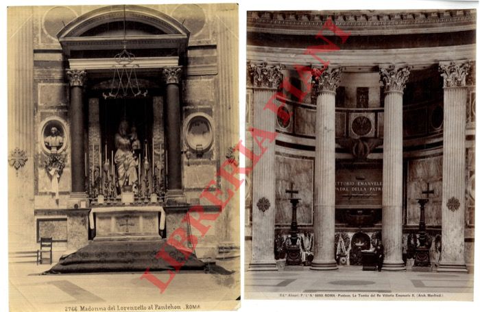- - Roma. Pantheon o Mausoleo di Agrippa. Interni. (Madonna del Lorenzetto, Tomba di V.E. II