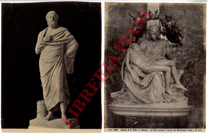 - - Roma e Vaticano. Statue in marmo, interni di chiese : Mos, Piet.  Sofocle, Minerva Medica, Apollo, Muse.