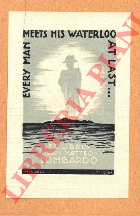 FAVET Ch. - - Un foglietto xilografico, 1948,  di cm. 11,5 x 7,5 per Ivan Matteo Lombardo, 