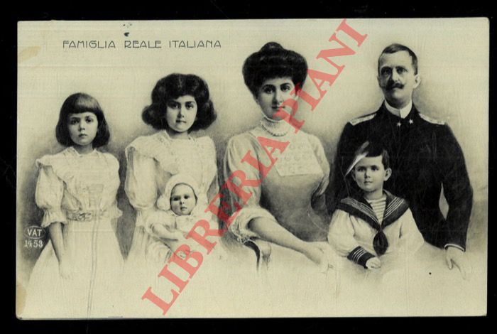 Reali. - Famiglia Reale Italiana. V.E. III , Elena e i cinque figli.