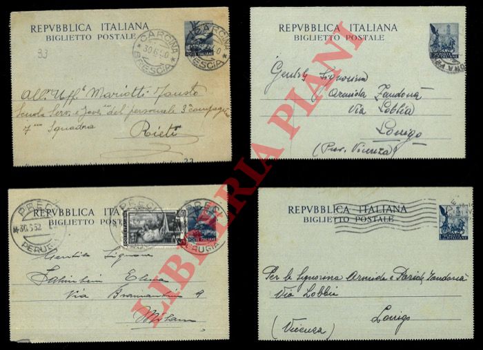 - - Repubblica italiana. Biglietto postale.