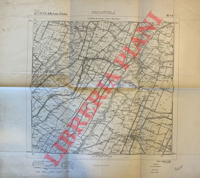 Carta IGM - - Nonantola. F 75 della Carta d'Italia. III SO.