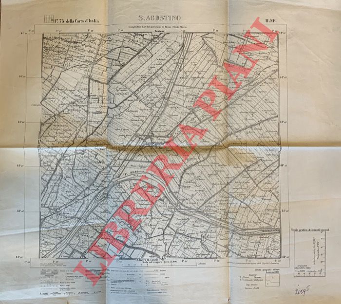 Carta IGM - - S.Agostino. F 75 della Carta d'Italia. II NE.