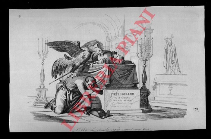 - - Avvoltoio sul cadavere di Pietro Pietramellara, bolognese, ufficiale dei bersaglieri, caduto a Roma, 1849.