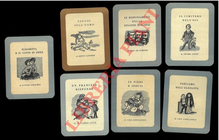 (Longanesi) - - Schedine librarie con dis. longanesiani (