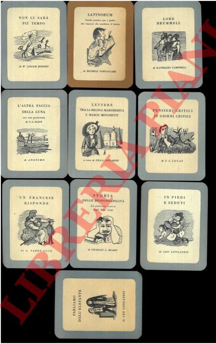 (Longanesi) - - Schedine librarie con dis. longanesiani (