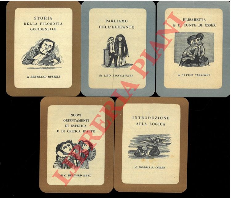 (Longanesi) - - Schedine librarie con dis. longanesiani (
