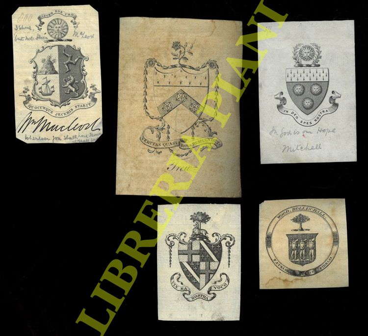 - - Ex libris : ARALDICA (inglesi : fiori, sole, sopra lo stemma).