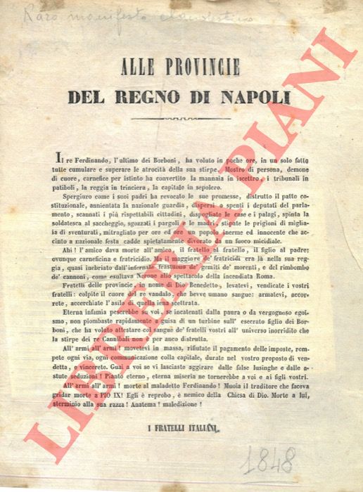 - - Alle Provincie del Regno di Napoli.