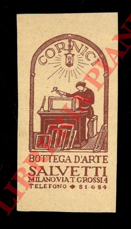 - - Bottega d'arte Salvetti. Milano via T. Grossi, 4. Cornici