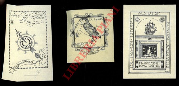 ANGELINI Luigi - - Foglietti per Maria Bonomi Ambiveri (Ex paucis libris) - Doct. Rodolfo Vicentini (siglato) - Lorenzo Frisia. I tre :