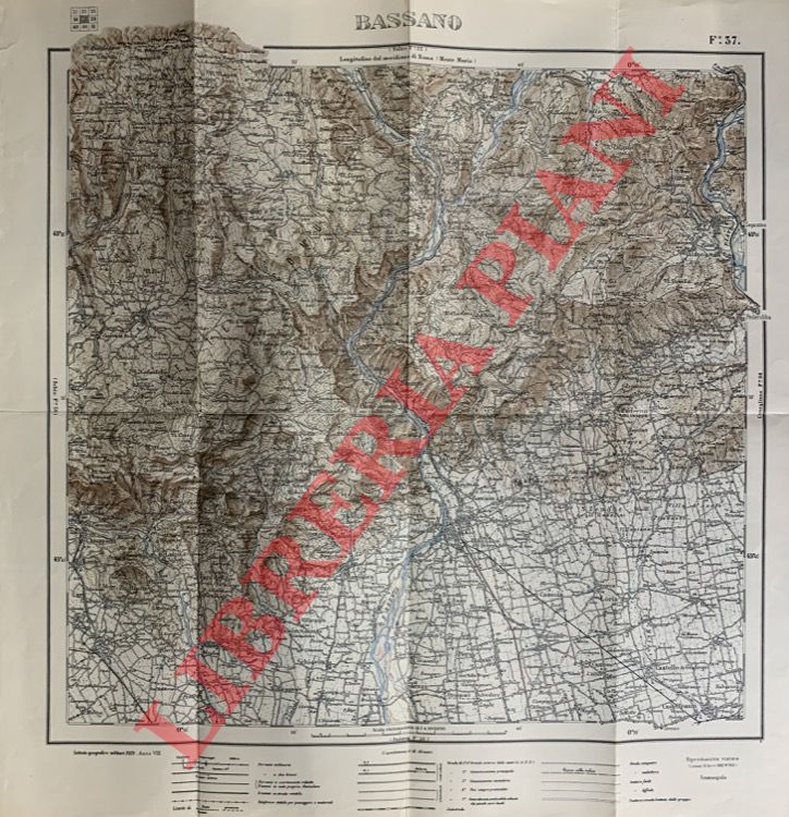- - Bassano. F 37. Carta geografica d'Italia.