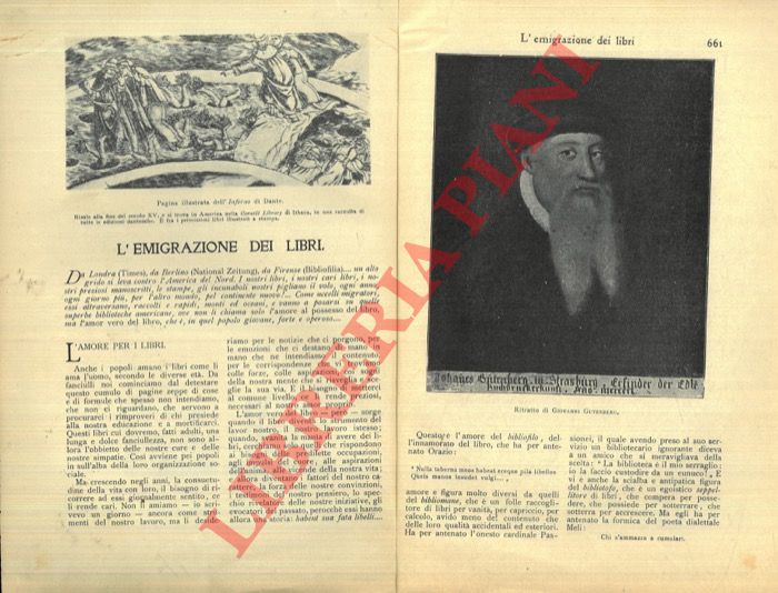 SETTI Augusto - - L'emigrazione dei libri.