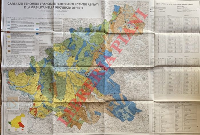 CNR - - Carta dei fenomeni franosi interessanti i centri abitati e la viabilit nella provincia di Rieti.