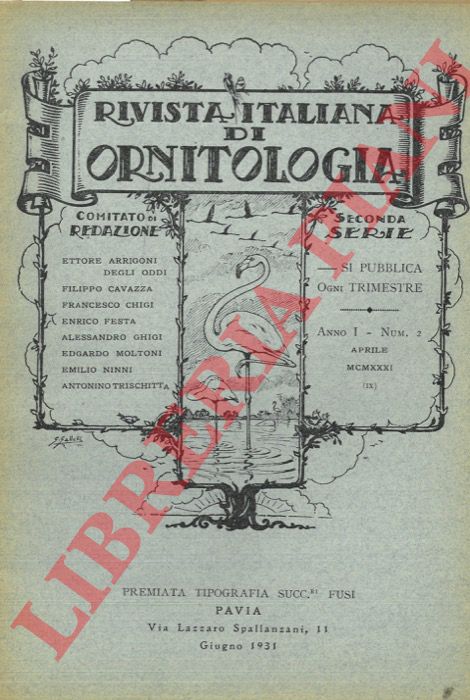 R.I.O. - (Arrigoni, Caterini, Moltoni) - Rivista Italiana di Ornitologia. Seconda Serie. 1931