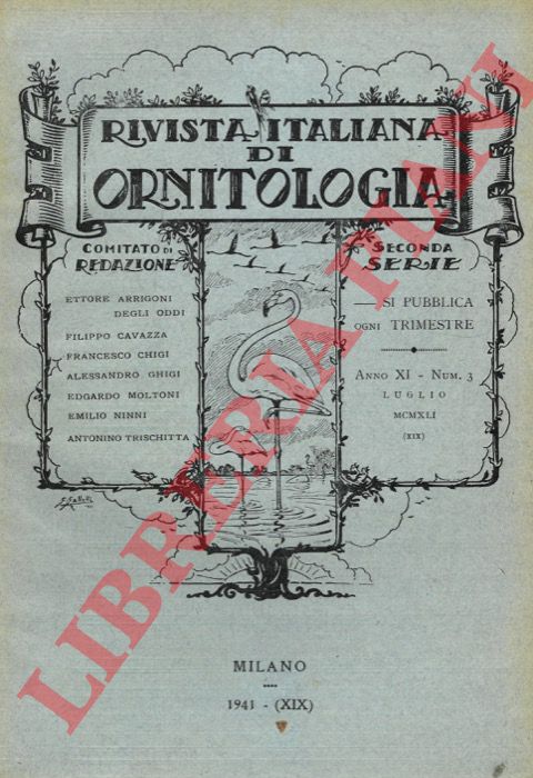 R.I.O. - (Moltoni, Savorelli, Sommani) - - Rivista Italiana di Ornitologia. Seconda Serie. 1941