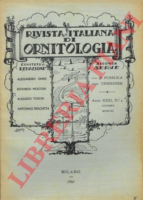 R.I.O. - (Moltoni, Mainardi, Toschi) - Rivista Italiana di Ornitologia. Seconda Serie. 1961