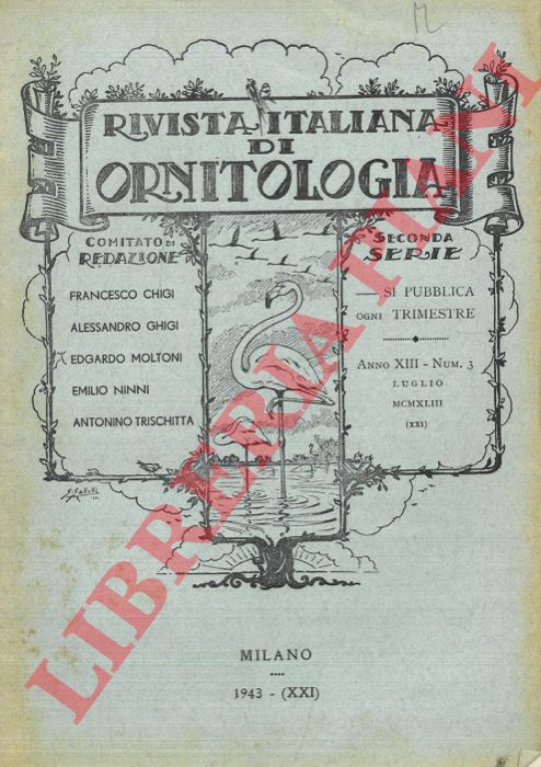 R.I.O. - (Vannutelli, Bronzini, Caterini) - Rivista Italiana di Ornitologia. Seconda Serie. 1943