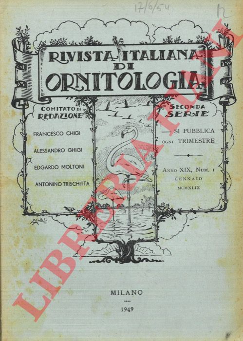 R.I.O. - (Pesenti, Toschi, Moltoni, Rossi, Taibel, De Beaux) - Rivista Italiana di Ornitologia. Seconda Serie. 1949
