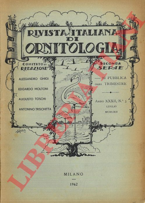 R.I.O. - (Moltoni, Di Carlo) - Rivista Italiana di Ornitologia. Seconda Serie. 1962