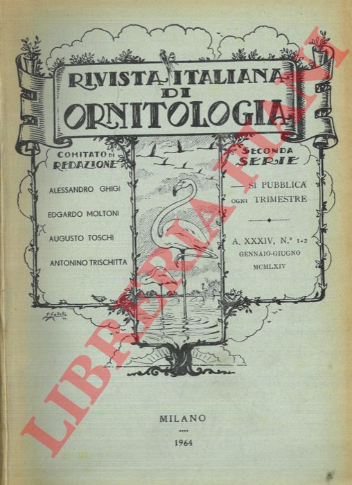 R.I.O. - (Moltoni, Mainardi, Tornielli, Lepori, Taibel, Di Carlo) - Rivista Italiana di Ornitologia. Seconda Serie. 1964