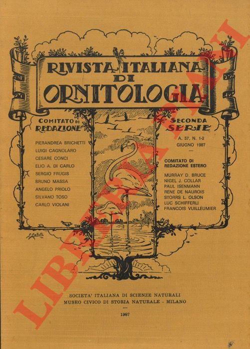 R.I.O. - AA. VV. - Rivista Italiana di Ornitologia. 1987. Seconda Serie. (Copertina beige)