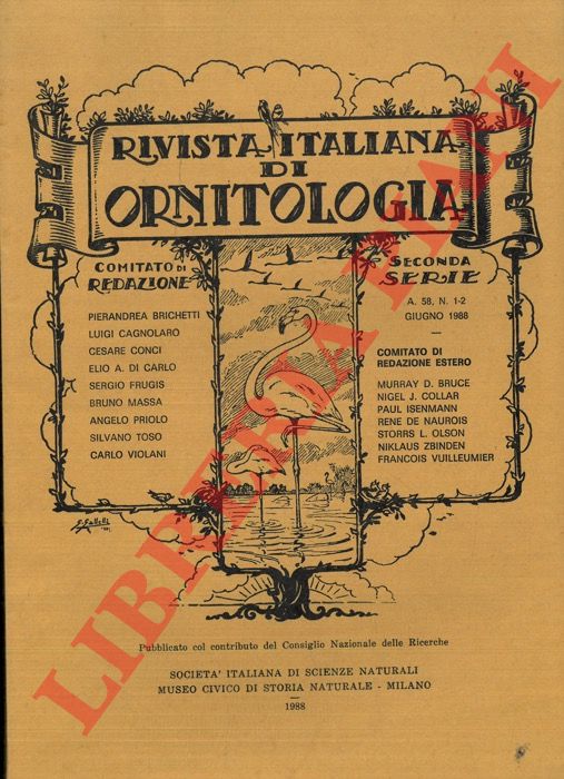 R.I.O. - AA. VV. - Rivista Italiana di Ornitologia. 1988. Seconda Serie. (Copertina beige)