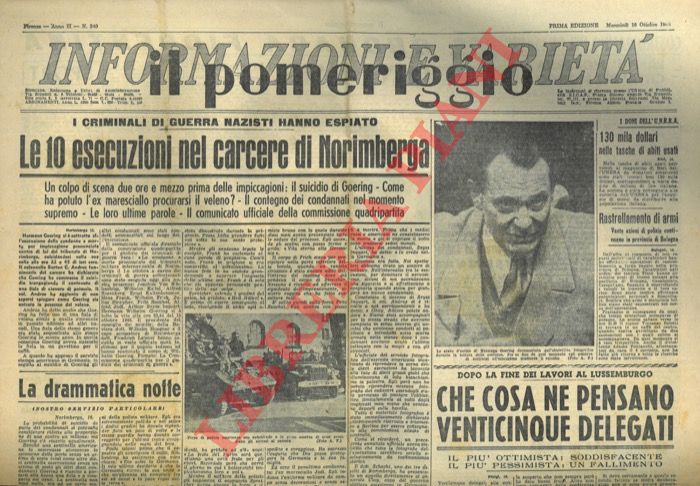 - - Le esecuzione nel carcere di Norimberga.