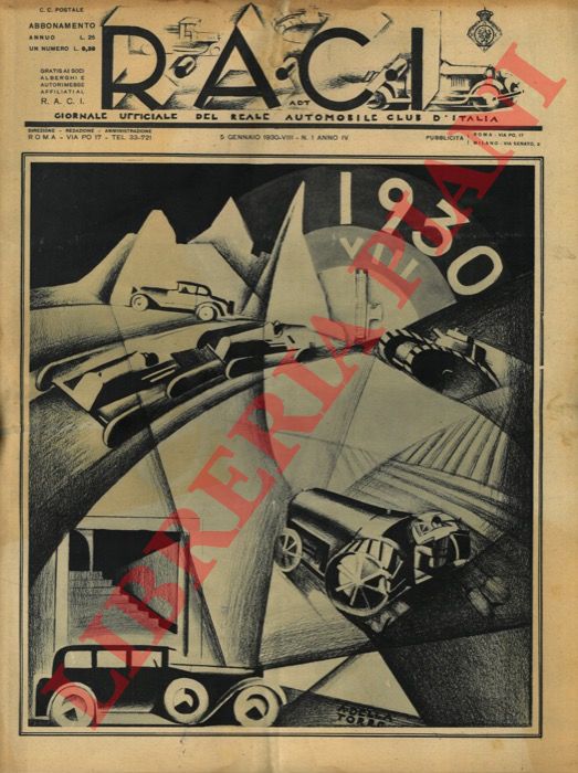 - - RACI. 1930. Giornale ufficiale del Reale Automobile Club d'Italia.